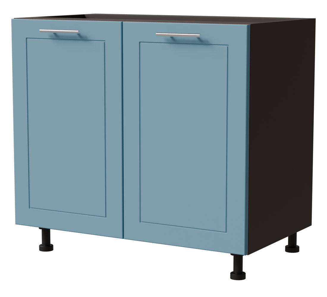 UNTERSCHRANK Bari D11/90 Lava / RAL 5024 pastellblau 90 / 50 / 82cm - Blau/Dunkelgrau, Holz/Holzwerkstoff (90/82/50cm) - Feldmann-Wohnen