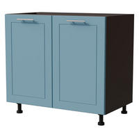 UNTERSCHRANK Bari D11/90 Lava / RAL 5024 pastellblau 90 / 50 / 82cm - Blau/Dunkelgrau, Holz/Holzwerkstoff (90/82/50cm) - Feldmann-Wohnen