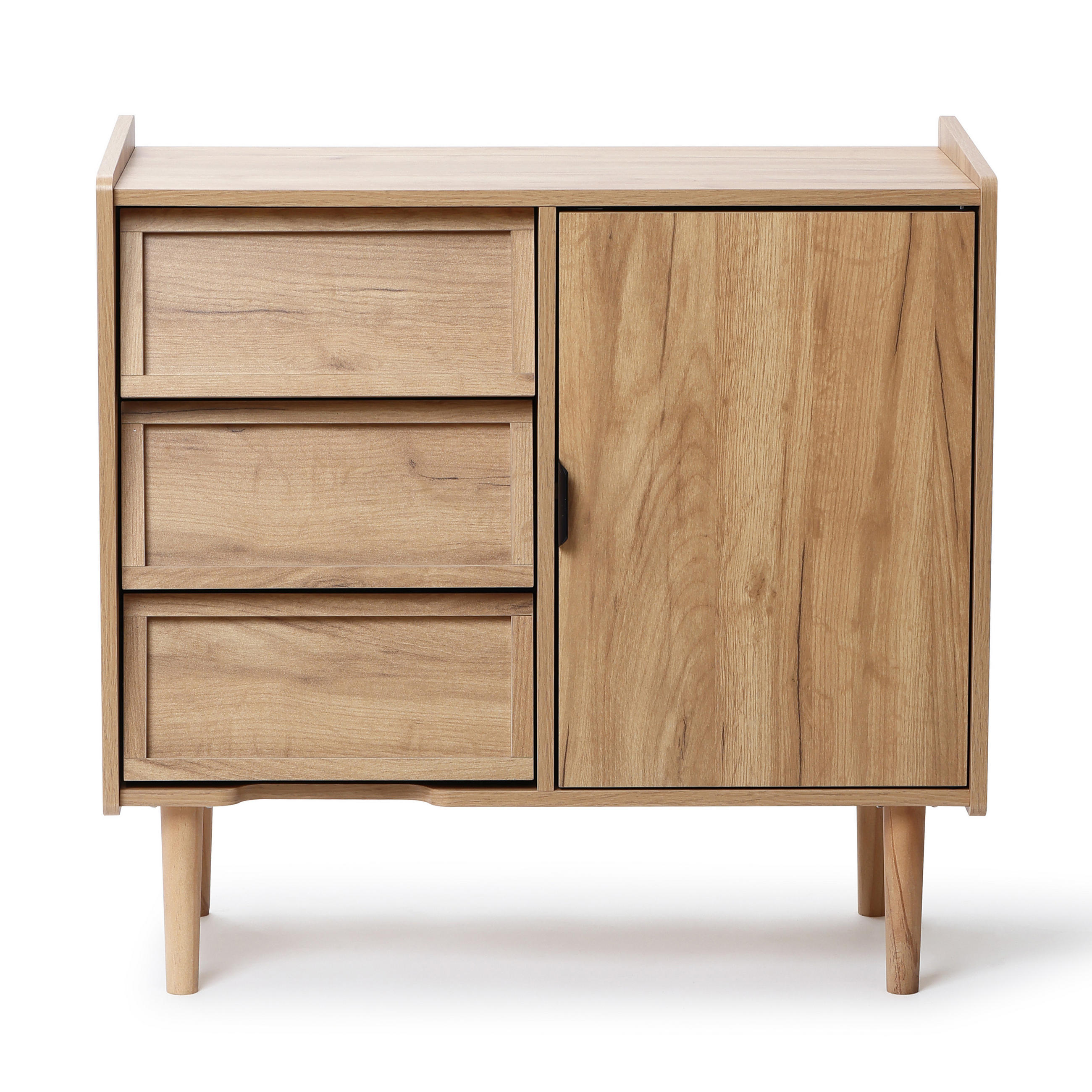 KOMMODE mit 3 Schubladen und Tür - Braun, Holz/Holzwerkstoff (80/74/39cm) - Hometopia