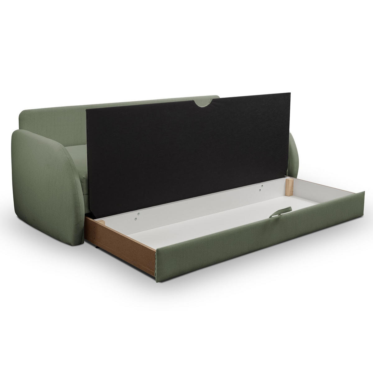 SCHLAFSOFA Diego salbeigrün - Schwarz/Hellgrün, Kunststoff/Textil (221/90/91cm) - Selsey
