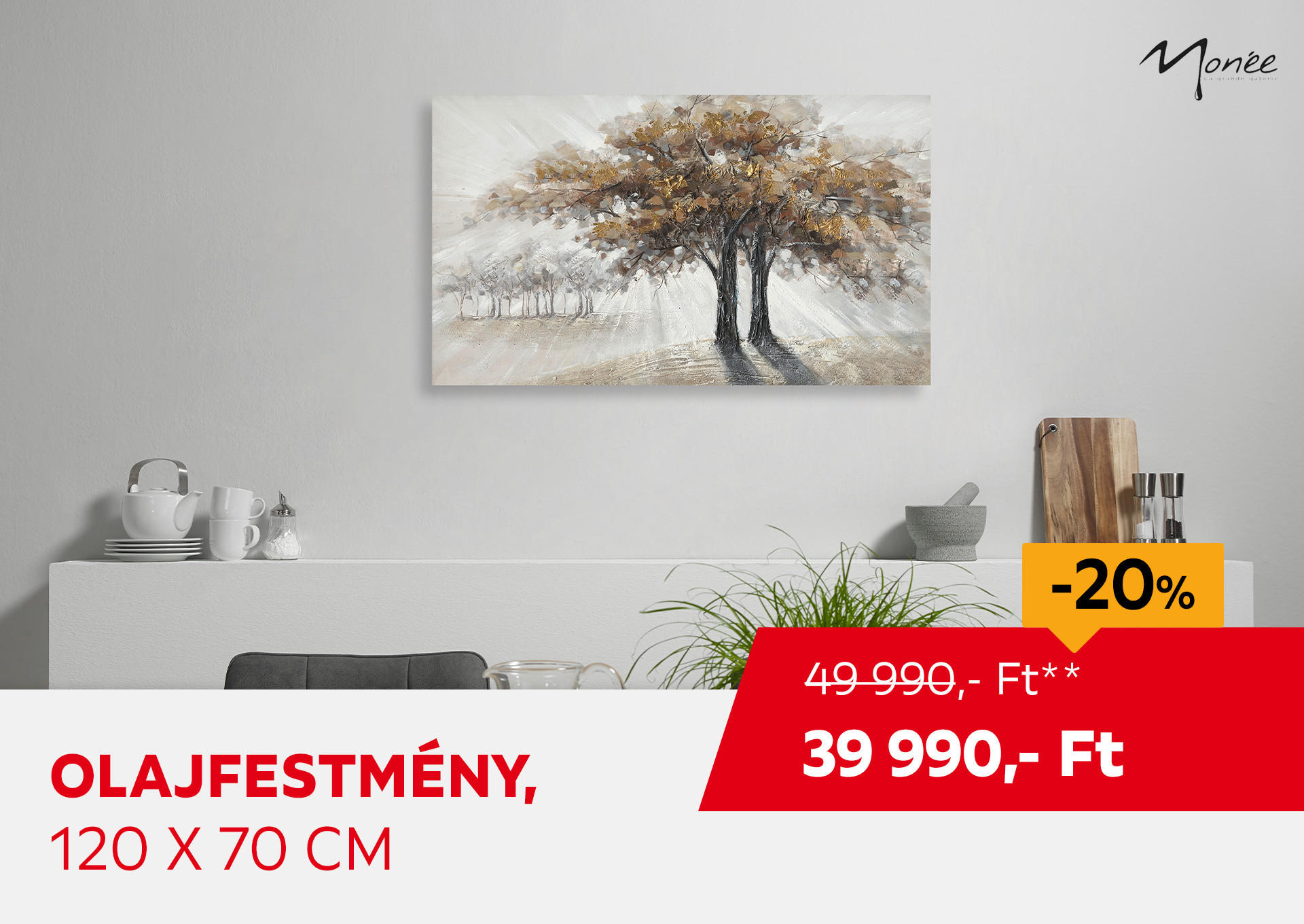 Olajfestmény, 120 X 70 cm Kiemelt termék 49990 Ft.- helyett 39990 Ft.-