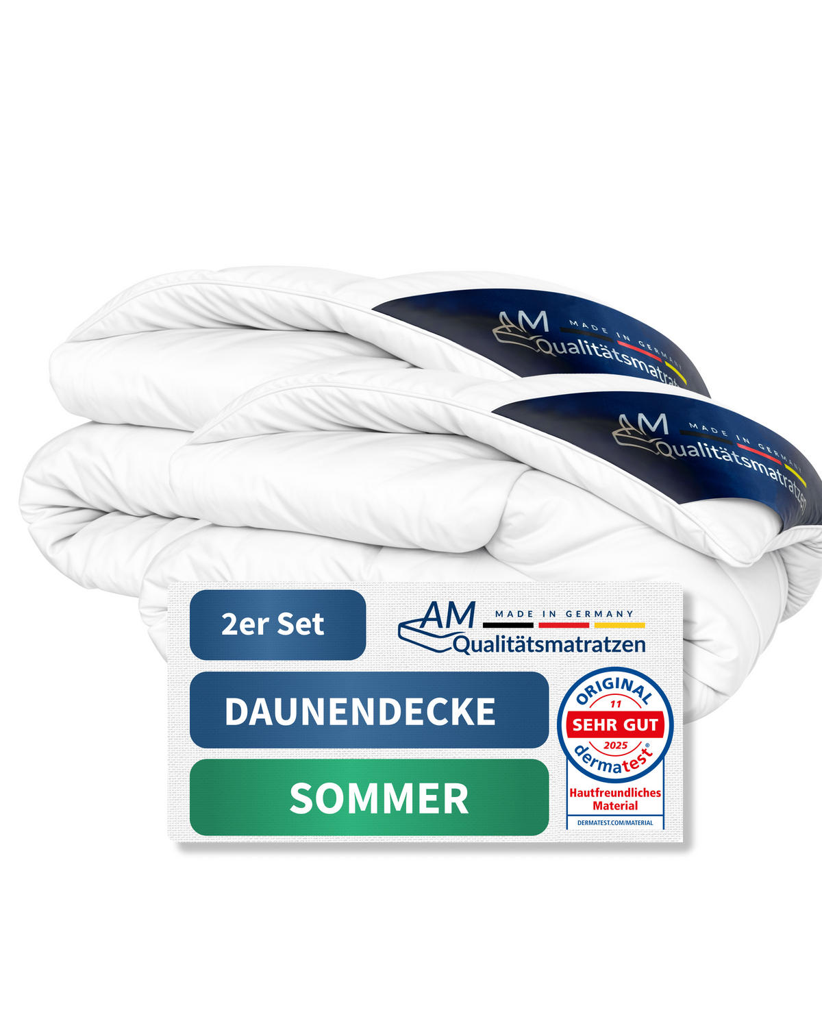 SOMMER DAUNENDECKE 140/220 cm 2er Set - Weiß, Textil (140/220cm) - AM Qualitätsmatratzen