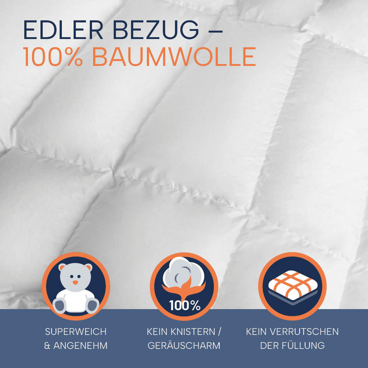 DAUNENDECKE 200x200 Polarwarm, LUXUS Winterdecke extra warm 90% Daune - Weiß, Textil (200/200cm) - casimum