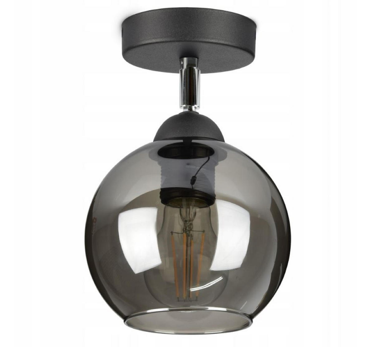 DECKENLEUCHTE HAGEN - Schwarz, Glas/Metall (15/15/21cm) - kiki design