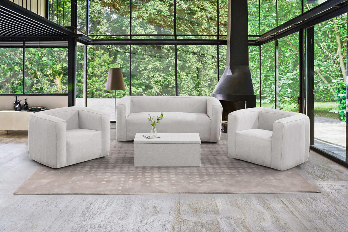 TRUHENTISCH - Öffnung nach oben - Innen und außen - Farbe Hellgrau - Hellgrau, Kunststoff (38.5/96/45.5cm) - Terracotta