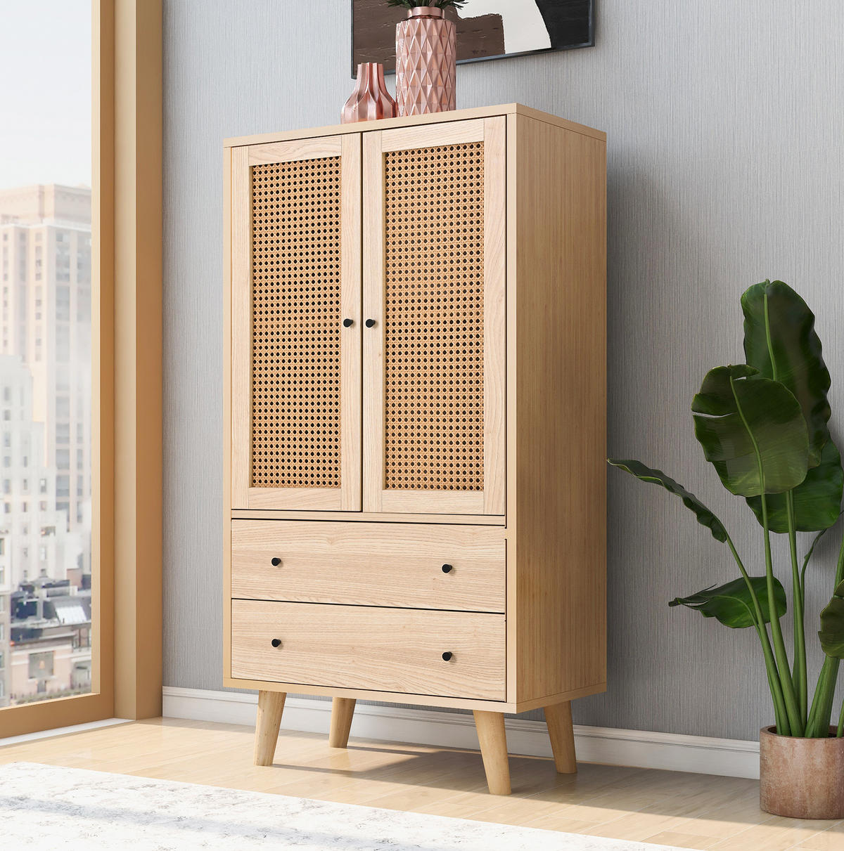 SIDEBOARD 60/40/120 cm in Eiche mit 2 Türen und 2 Schubladen - Eichefarben, Holzwerkstoff (60/120/40cm) - Flora Grace