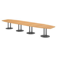 KONFERENZTISCH XXL KT52 130/520/74 cm in Buchefarben/Säule in Graphitfarben - Buchefarben/Graphitfarben, Holzwerkstoff (130/520/74cm) - bümö