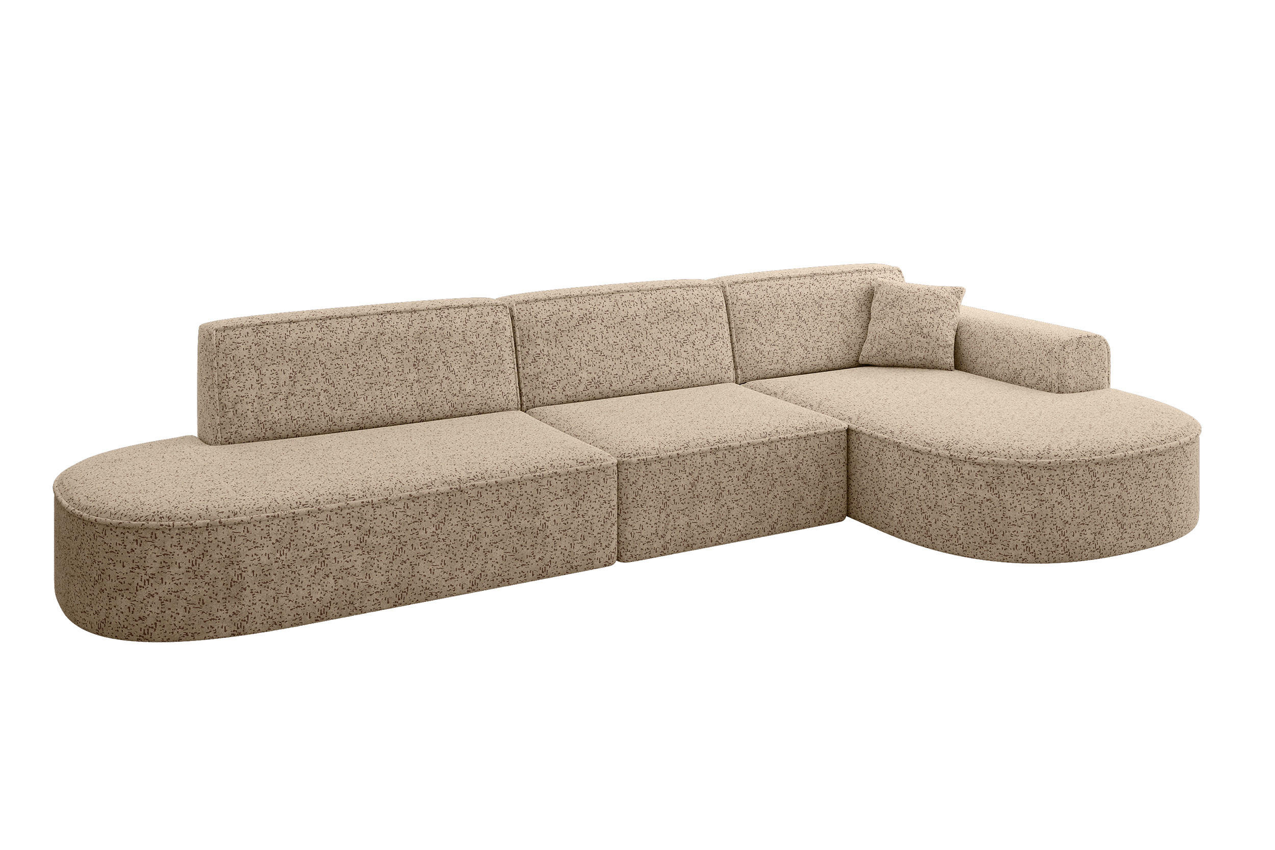 ECKSOFA Ottomane Rechts MARI-L2 - 328x171x79 cm Braun Tissu - Schwarz/Braun, Holzwerkstoff/Kunststoff (171/328cm) - ALTDECOR