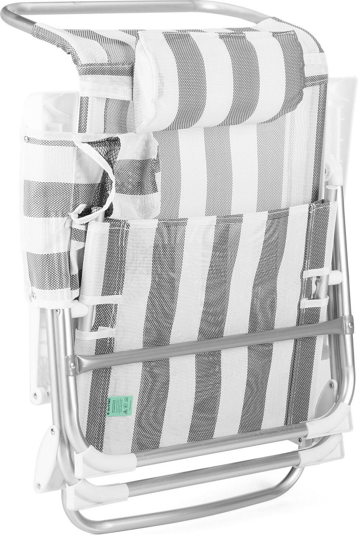 GARTEN-RELAXSESSEL 2-in-1 Sessel/Liege, bis 120 kg - Grau, Textil/Metall (58/41/101cm)