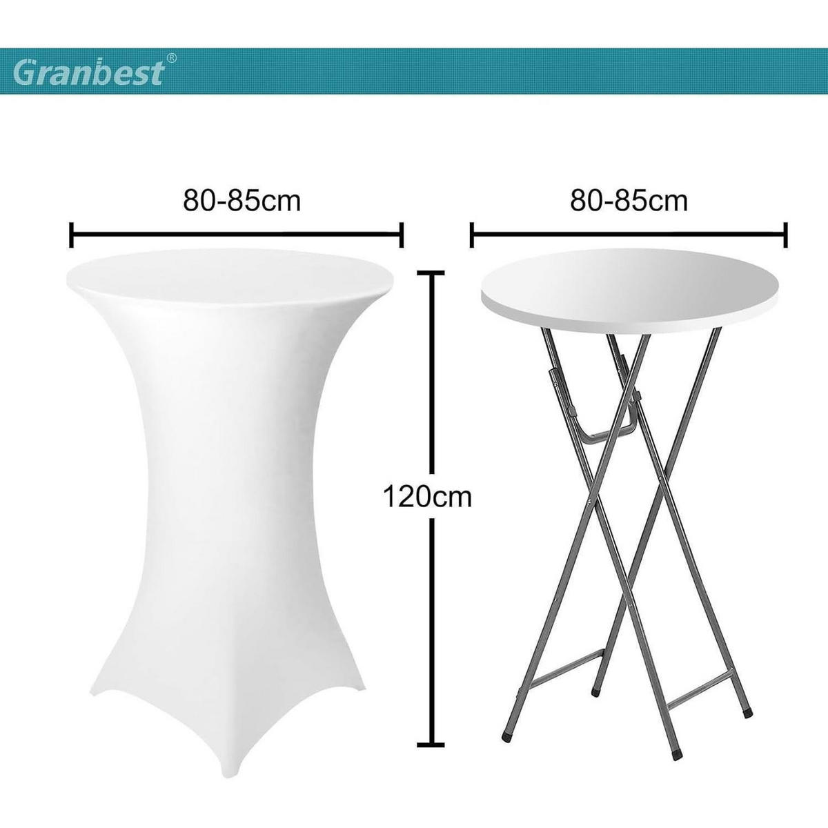 STEHTISCHHUSSEN 2er Set Weiß Ø 80-85cm - Weiß, Textil (85/85cm)