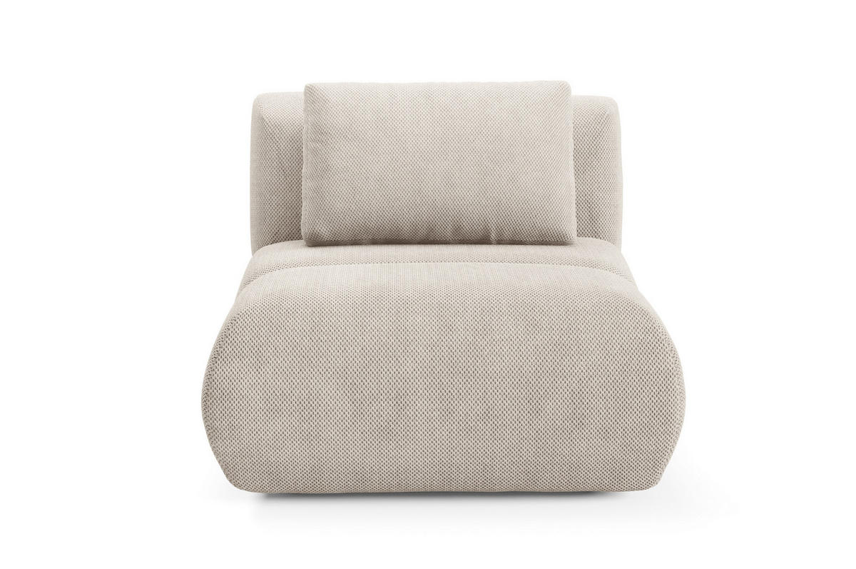 SESSEL ATOMO, Modern Polstersessel Loungesessel, Velours-Stoff Beige - Beige, Holz/Metall (98/82/134cm) - MASSENO