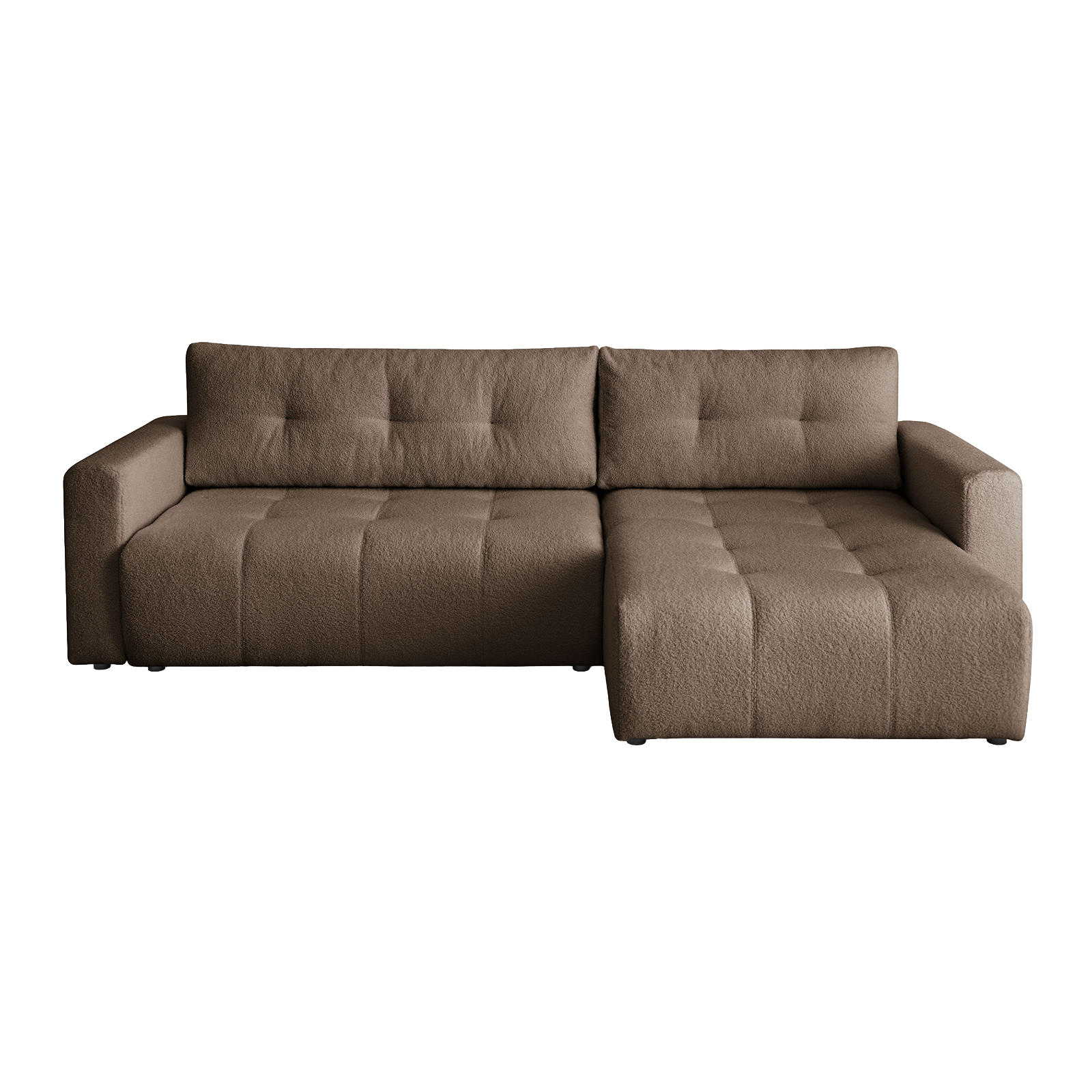 ECKSOFA WALONGO mit Schlaffunktion, Braun - Braun, Textil (261/143cm) - Fedve