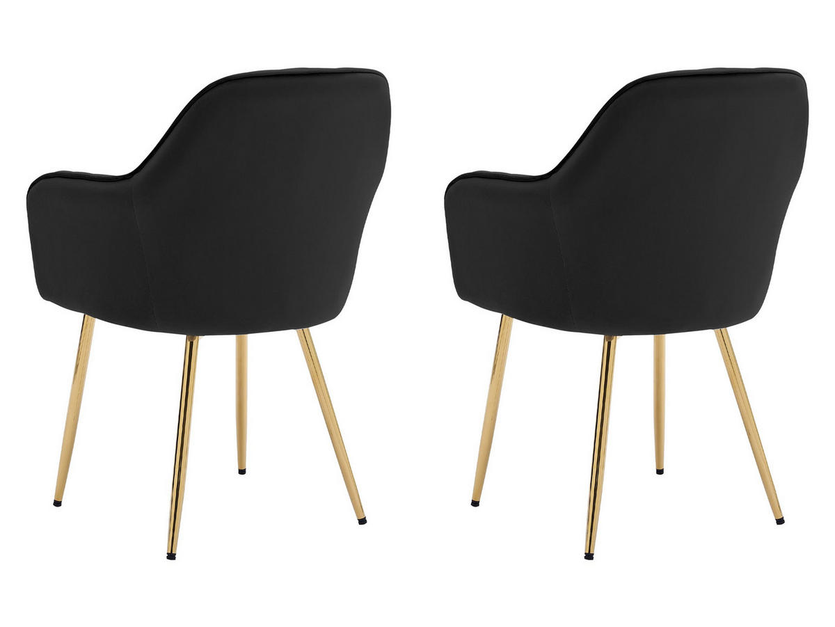 STUHL-SET Muz DC-1107/GL - Goldfarben/Schwarz, Textil/Metall (58/86/59cm) - MIRJAN24