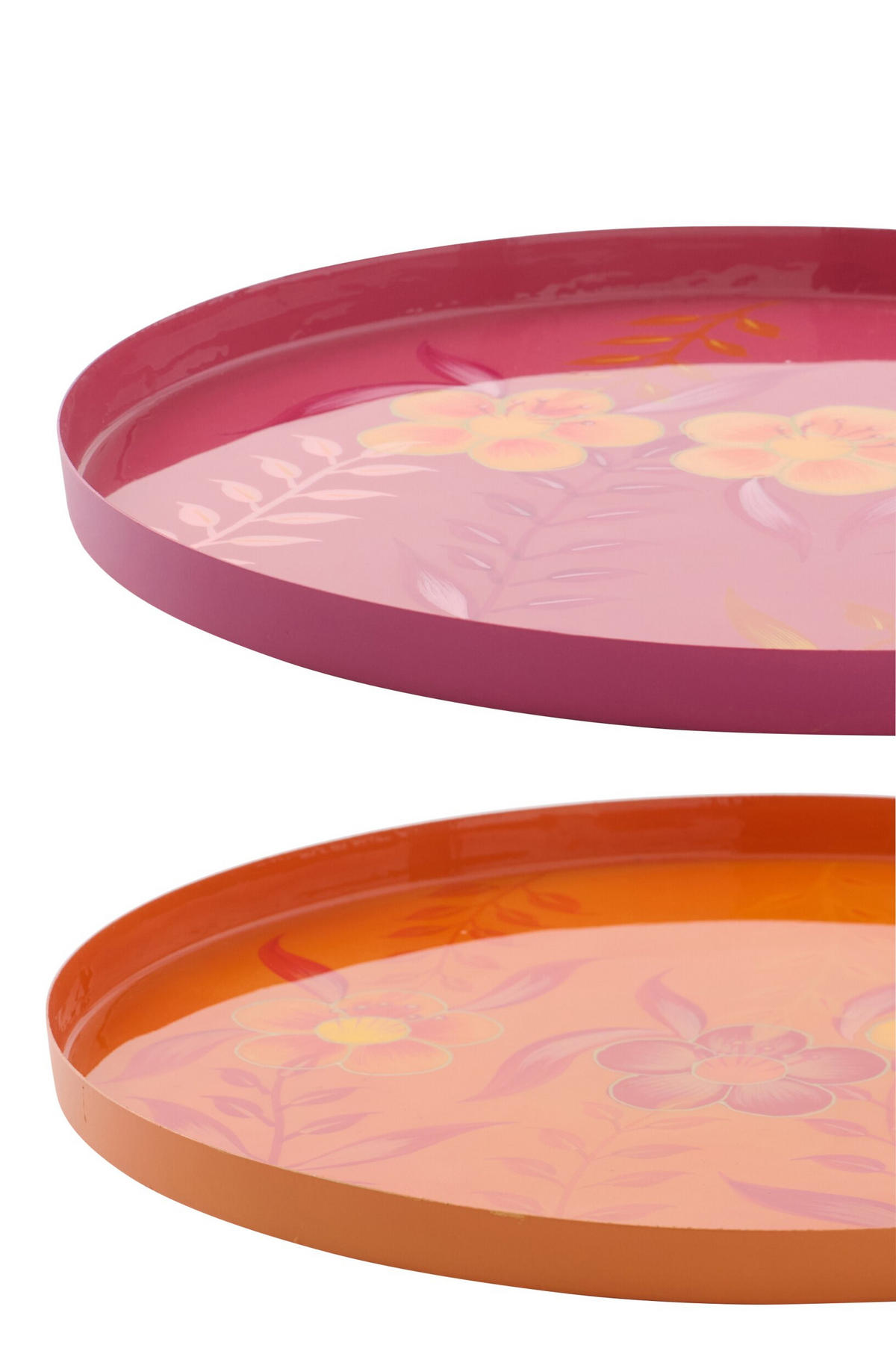 DEKO TABLETT BLUMEN (2ER SET) - Orange, Metall (35/2cm) - J-Line