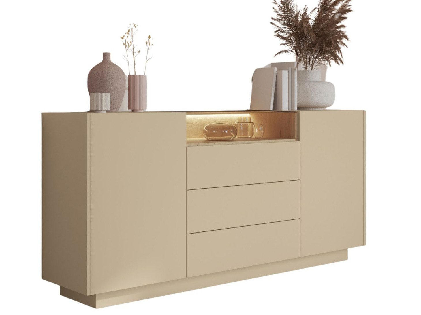 SIDEBOARD TULUM - Beige, Holzwerkstoff (176/83/40cm) - Compleo24