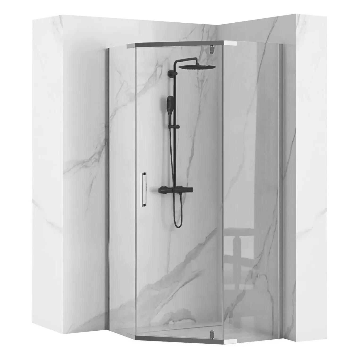 REA Duschkabine Chrom 90x195x90 cm
