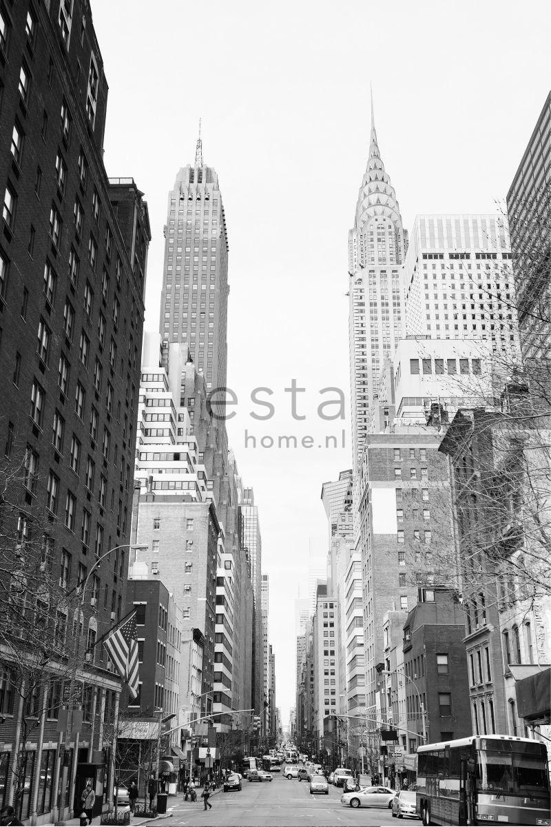 FOTOTAPETE Blick auf die Straßen von New York 186 x 279 cm - Schwarz, Papier (186/279cm) - ESTAhome