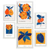 POSTER Set Mit 6 Blumen Oranger Dschungel Natur Und Botanikdrucke Für Innenarchitektur A3 & A4 Weißer Rahmen - Weiß, Papier (29/3cm) - Nacnic