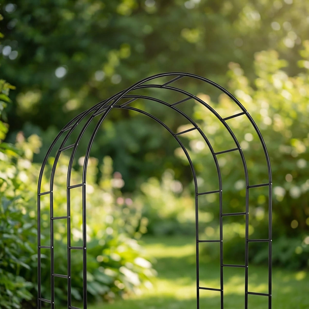 ROSENBOGEN Schwarz Eisen für Kletterpflanzen 240 cm - Schwarz, Metall (140/240/110cm) - Relaxdays