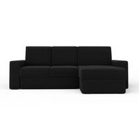 ECKSOFA TOCO L 240x145 cm in Boucle Schwarz rechts - Schwarz, Holz/Holzwerkstoff (240/145cm) - Deine Möbel 24