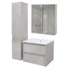 BADEZIMMERSET B19B Hochglanz Grau - Grau, Holz (61/150/47cm) - MCW