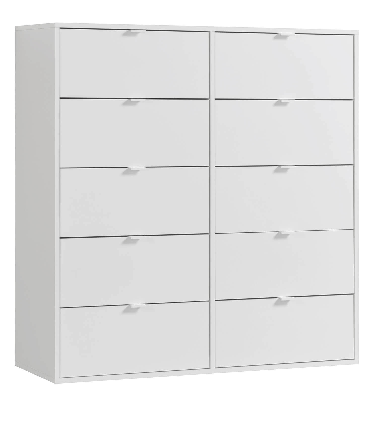 KOMMODE Die Stilvolle - Weiß, Holzwerkstoff (110/117/40cm) - Mokebo