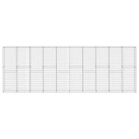 GARTENZAUN, Gabionenkorb mit Abdeckung, 600/30/200 cm, aus Verzinkter Stahl - Silberfarben, Metall (30/200cm) - vidaXL