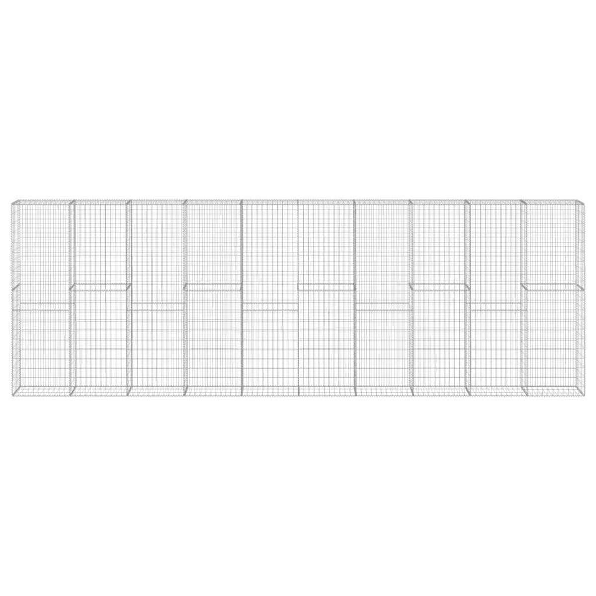 GARTENZAUN, Gabionenkorb mit Abdeckung, 600/30/200 cm, aus Verzinkter Stahl - Silberfarben, Metall (30/200cm) - vidaXL