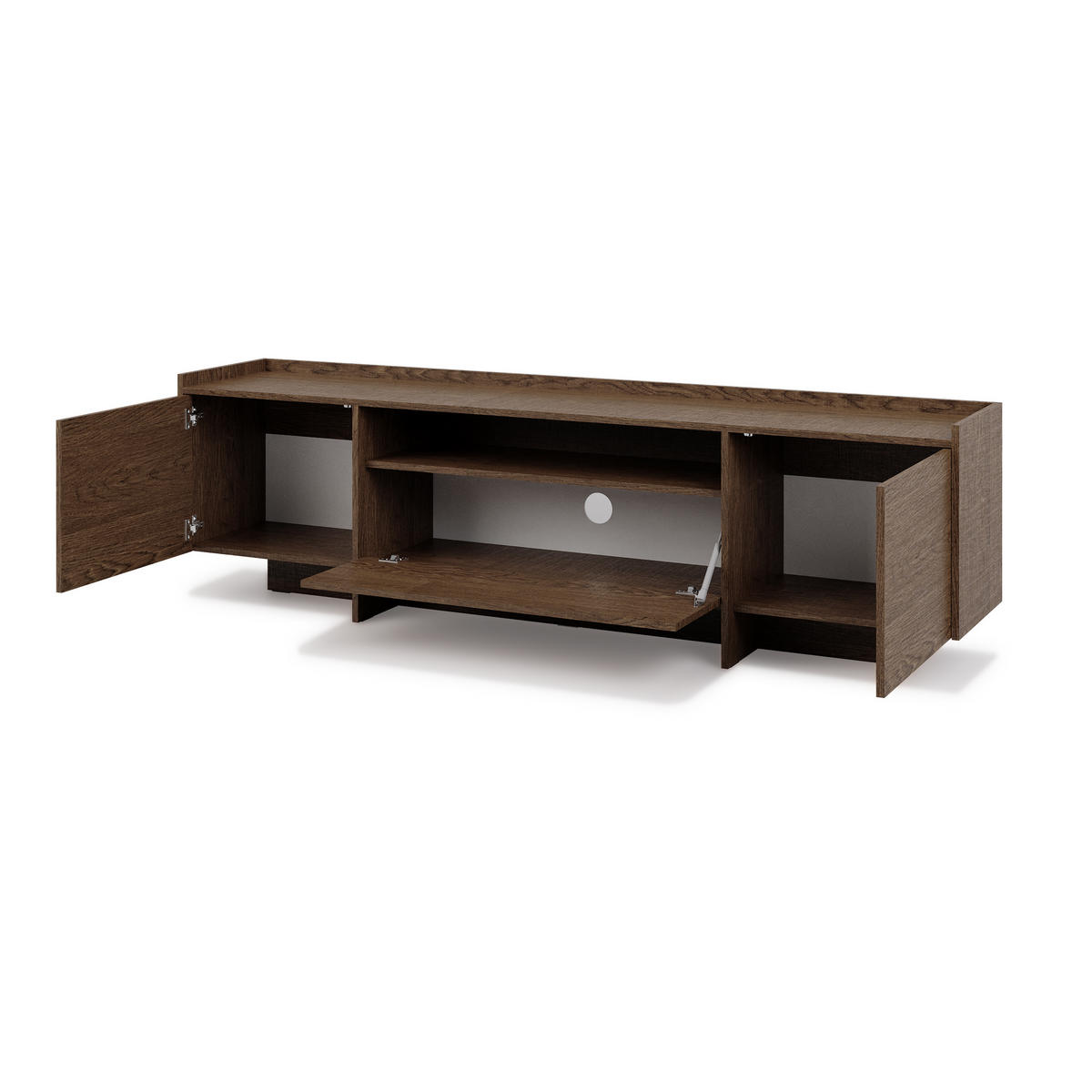 LOWBOARD Juni mit 3 Türen, 200 cm, Baltic Storm Eiche - Dunkelbraun, Holzwerkstoff (198/57/38cm) - Beautysofa