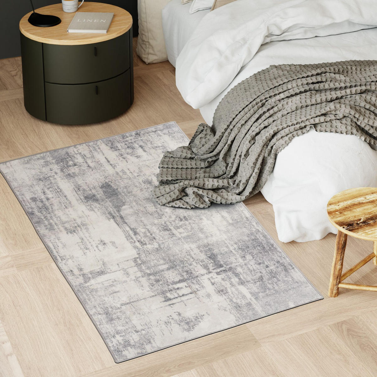 TEPPICH Vintage Design Nadira,rutschfeste Unterseite,beige/grau - Beige/Grau, Kunststoff (80/150cm) - tectake