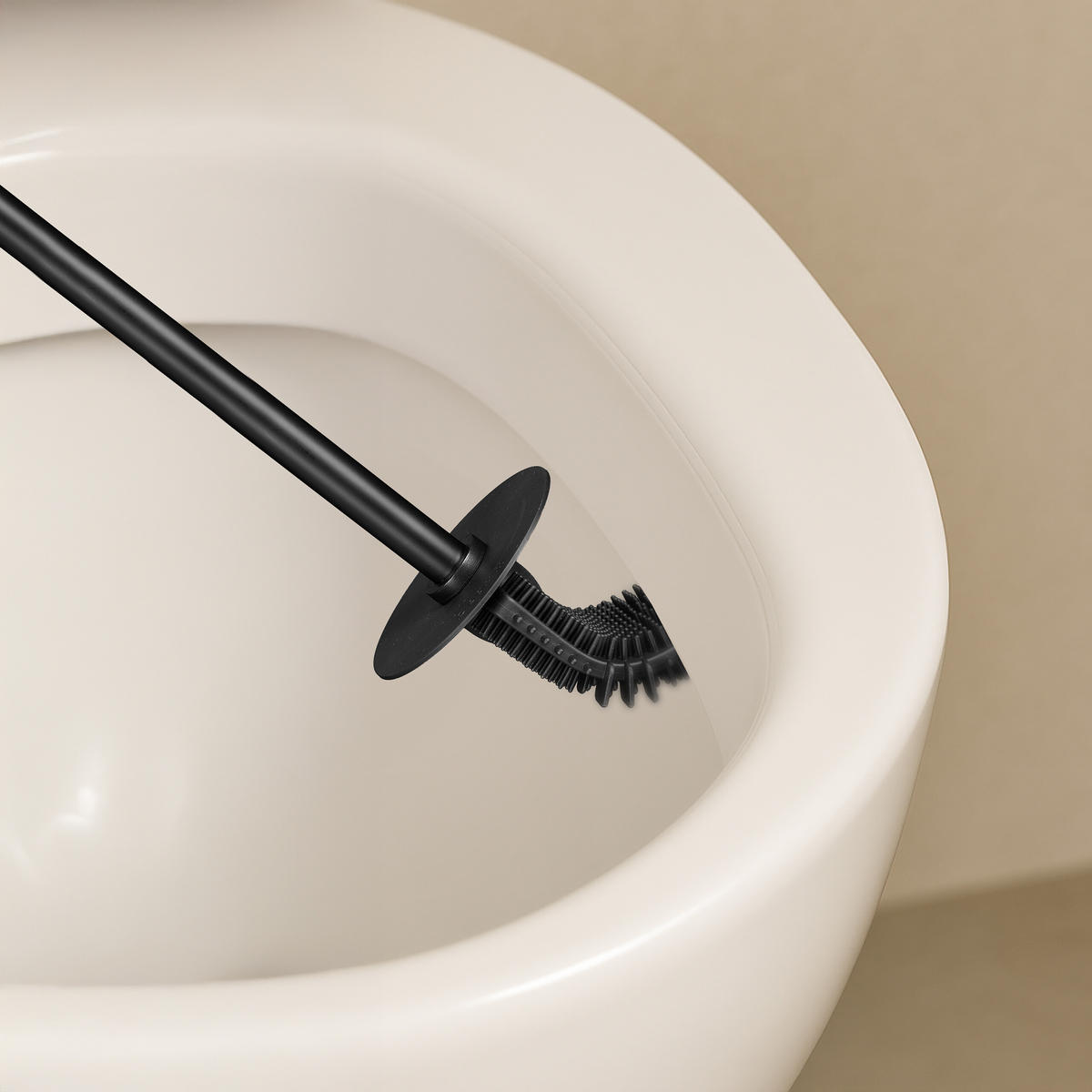TOILETTENBÜRSTE - Schwarz, Kunststoff/Metall (9.5/40/10cm) - Relaxdays