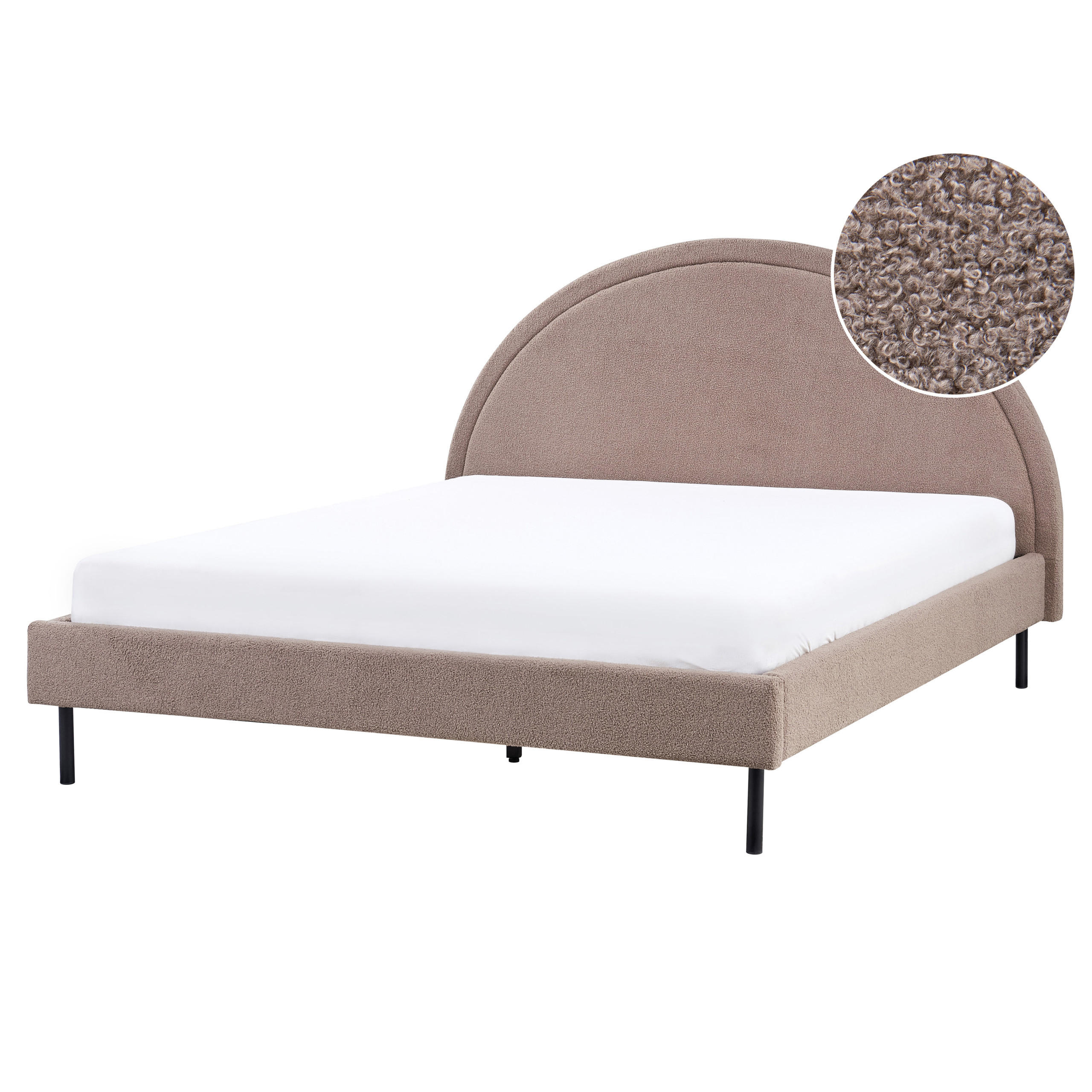 BETT mit Lattenrost 160x200 cm Beige Margut - Taupe, Textil (160/200cm) - Beliani