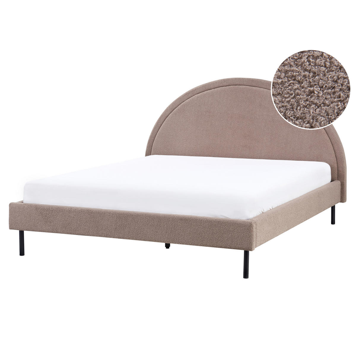 BETT mit Lattenrost 160x200 cm Beige Margut - Taupe, Textil (160/200cm) - Beliani