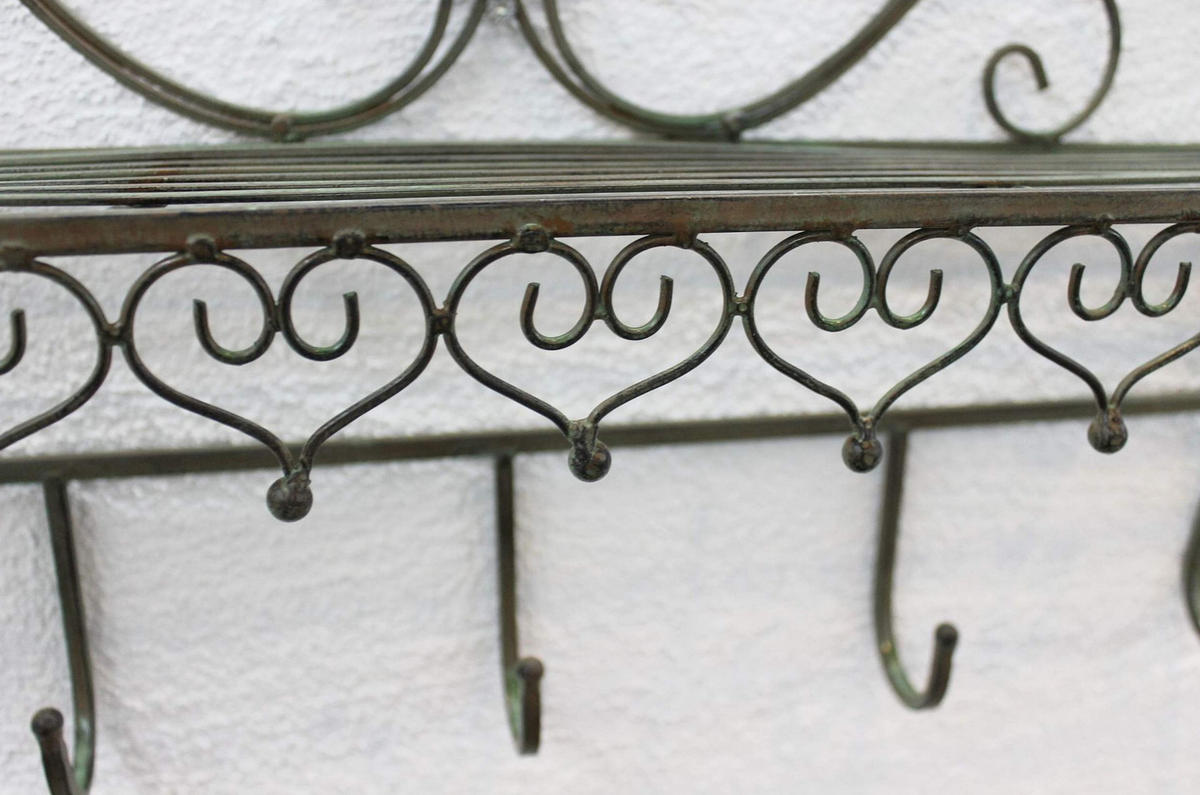 WANDGARDEROBE Metall mit Ablage Garderobe 60 cm - Grün, Metall (60/44/17cm) - DanDiBo
