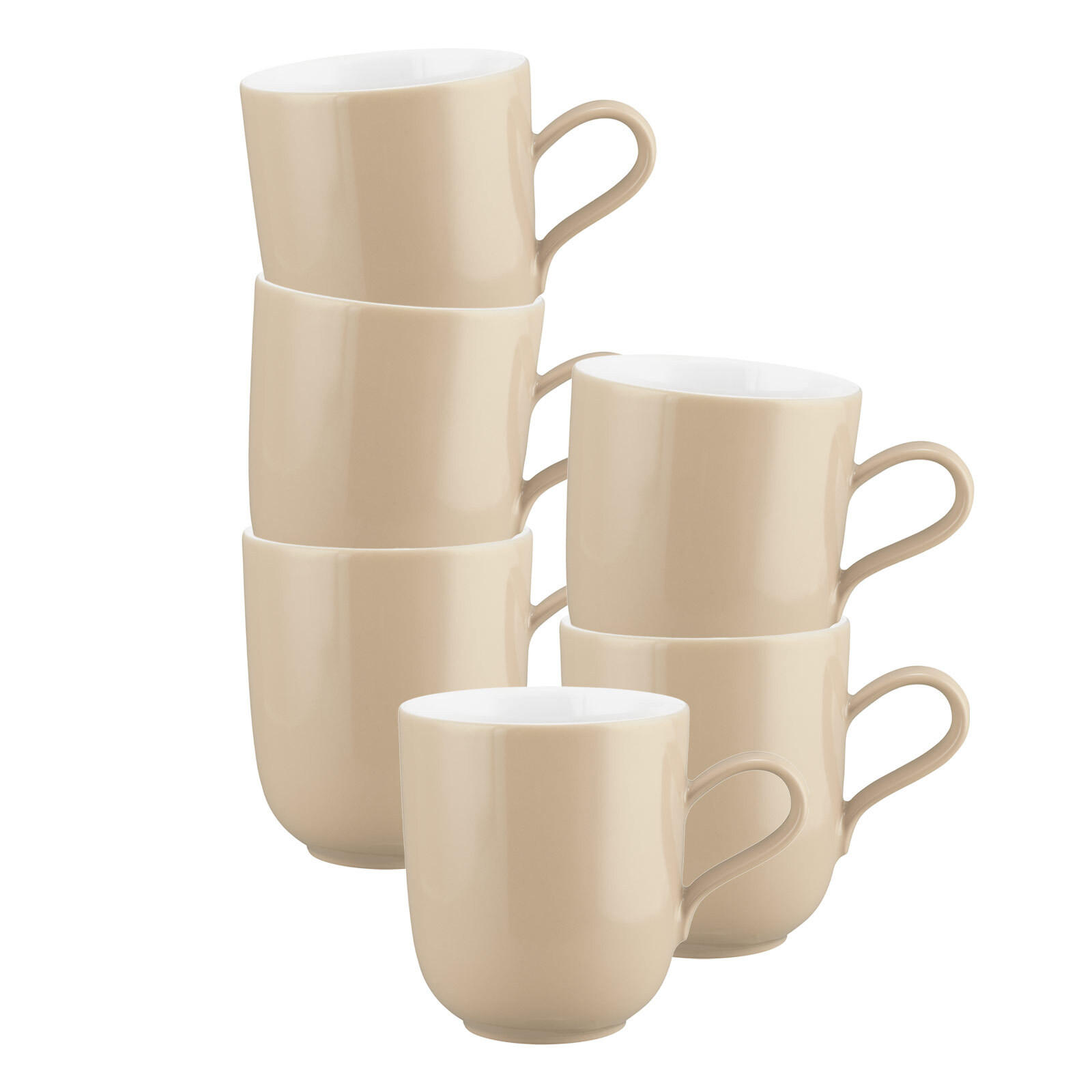 HENKELBECHER Liberty Pure Colors Dusty Beige 400 ml 6er Set - Beige, Keramik (0.4L) - Seltmann Weiden