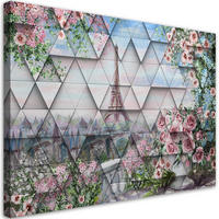 WANDBILD eiffelturm paris 3d - Pink, Textil (60/40cm) - Feeby