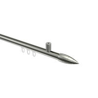 INNENLAUF-GARDINENSTANGEN-SET Sonius Samanto 160 cm, 1-läufig, 20 mm Ø Edelstahl-Optik - Edelstahlfarben, Metall (160cm) - INTERDECO