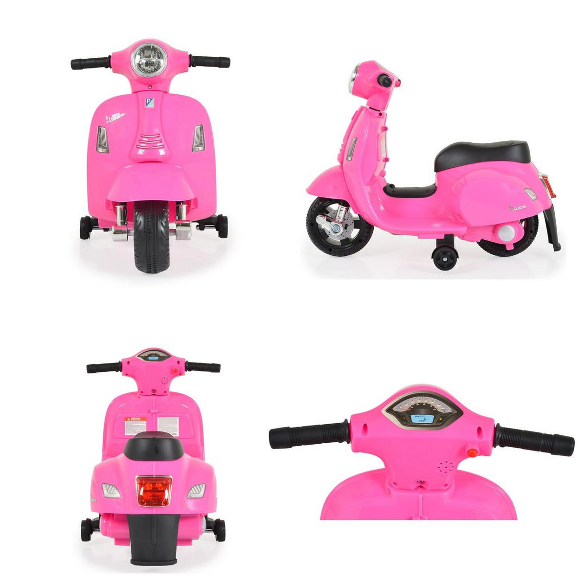 ELEKTROMOTORRAD Vespa pink GTS Super Sport, Roller, Frontleuchten, Hupe - Pink, Kunststoff (66/38/52cm) - Moni