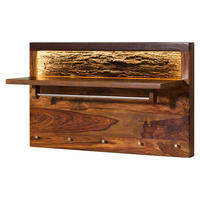 WANDGARDEROBE Sheesham 100x35x60 walnuss gewachst TORONTO LUX #276 - Dunkelbraun, Holz (100/60/35cm) - Massivmoebel24