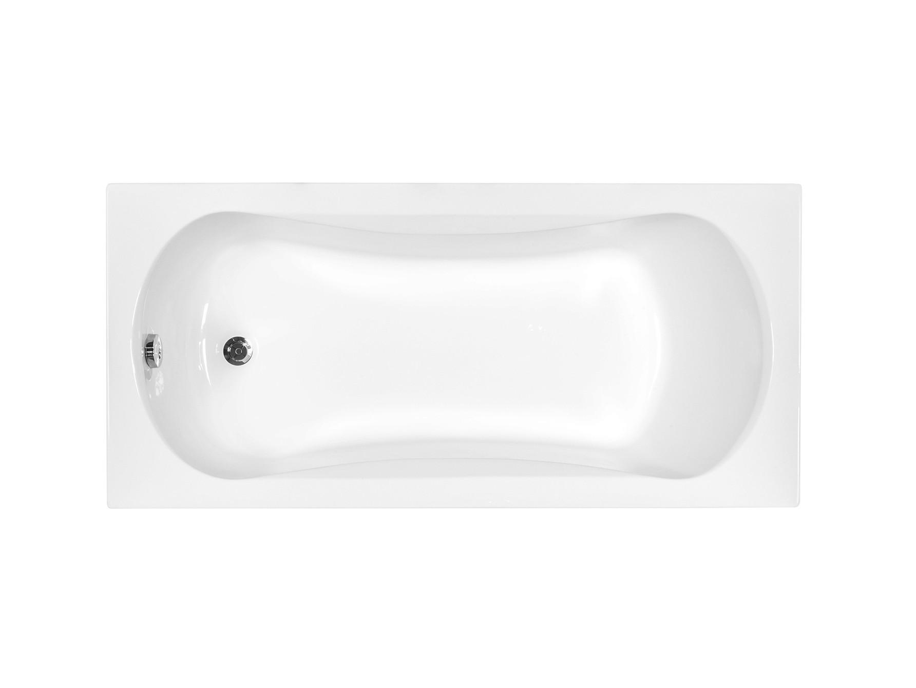 BADEWANNE Rechteck ARIA 150/70 mit Styro Ablauf Füße - Weiß, Kunststoff (70/50/150cm) - bad land