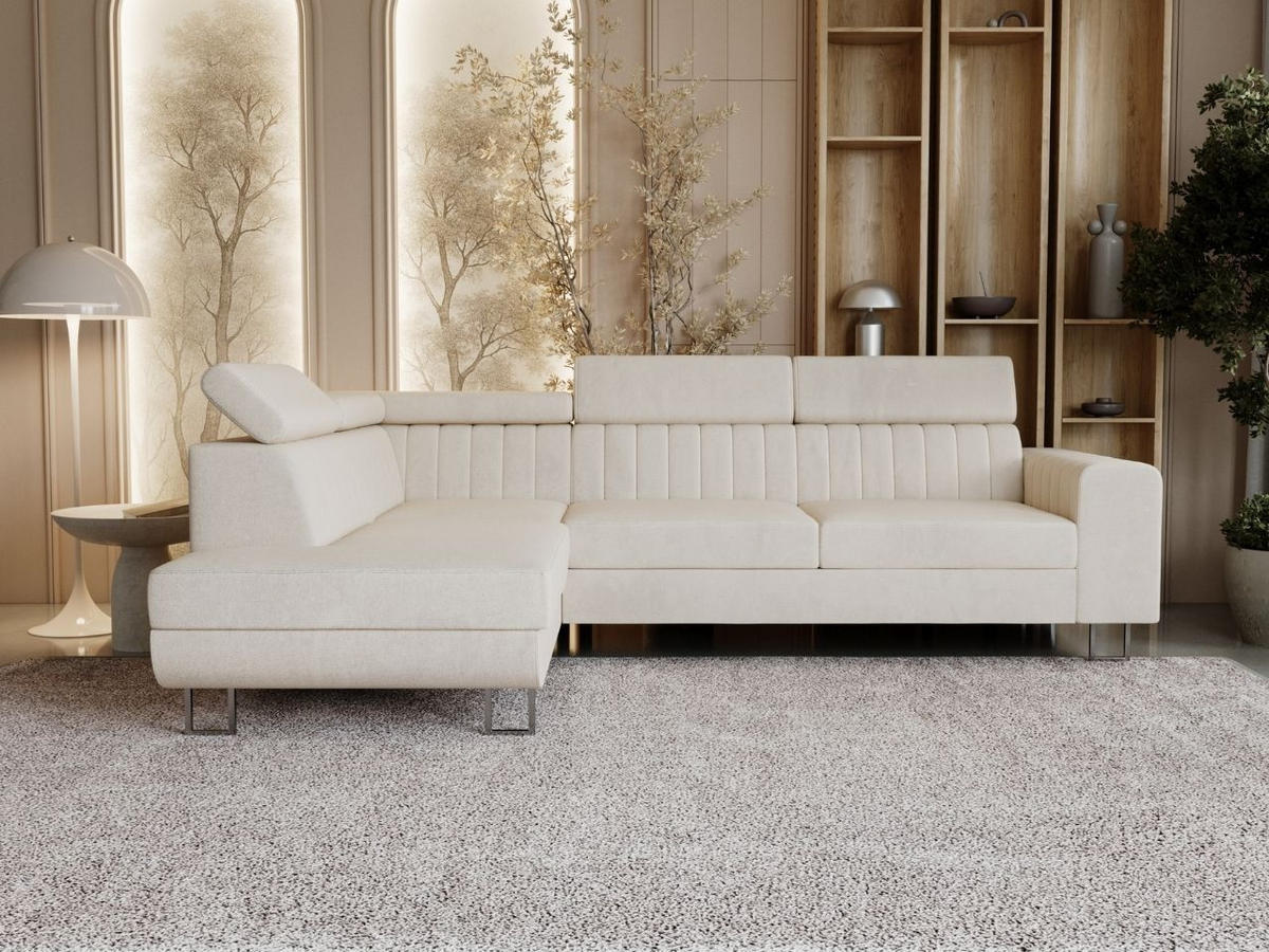 ECKSOFA Berona Beige Links - Beige, Holz/Textil (255/190cm) - Graingold