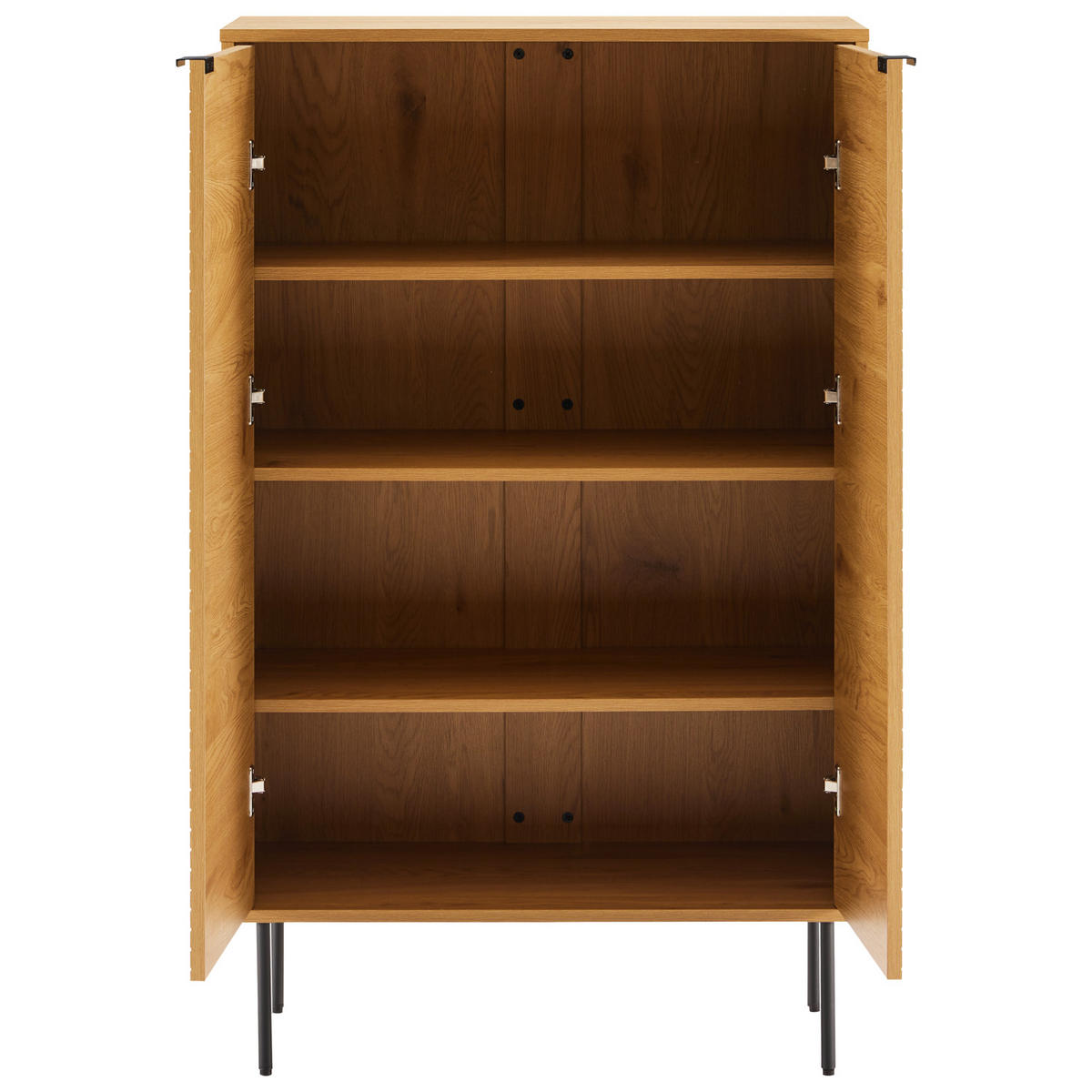 GESCHIRRSCHRANK Stinna 80/40/130 cm - Braun, Holzwerkstoff (40/130/80cm) - Happy Garden