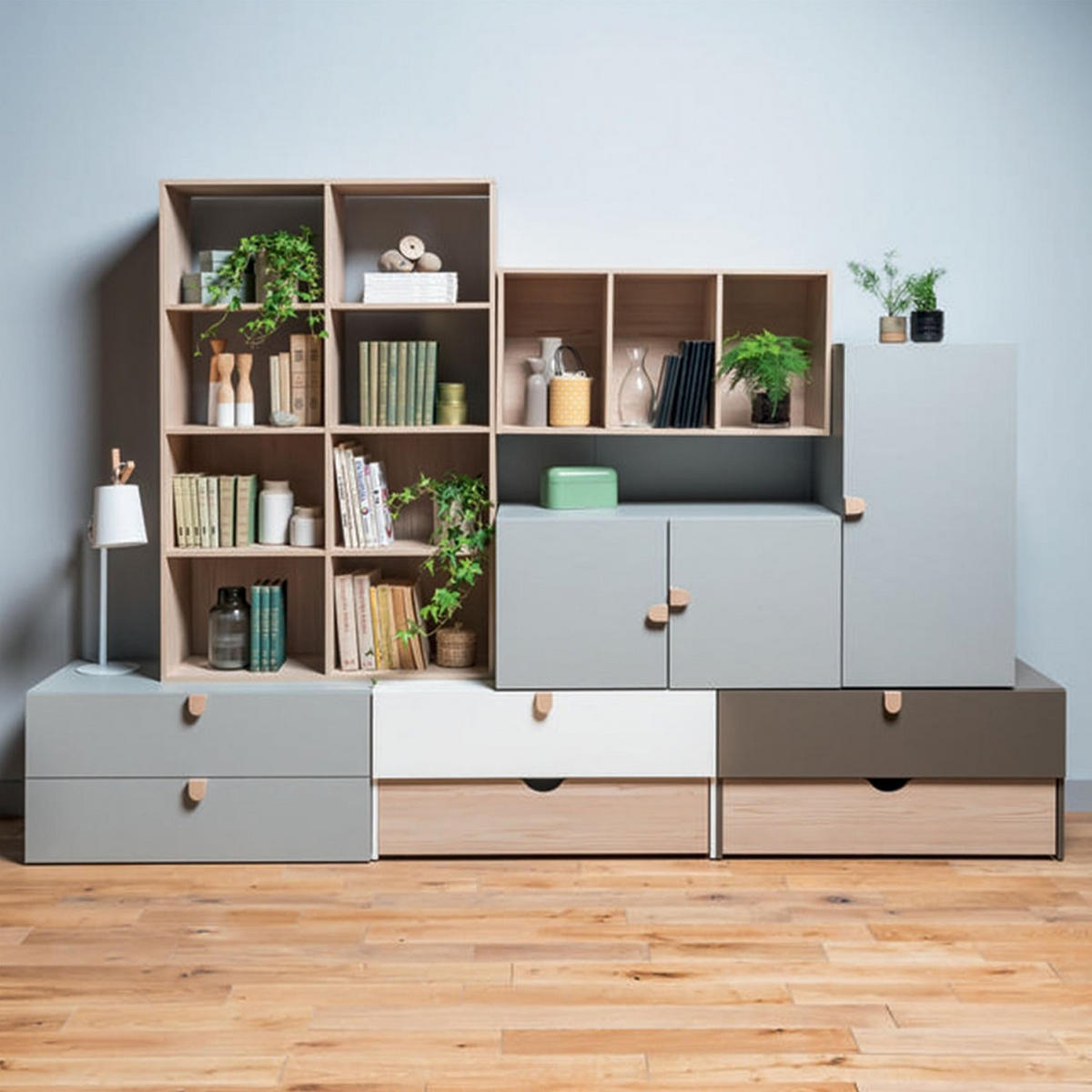 KOMMODE 2 Schubladen, davon 1 beweglich - Stige - 94/47/49 cm - Weiß, Holzwerkstoff (47/49/94cm) - Calicosy