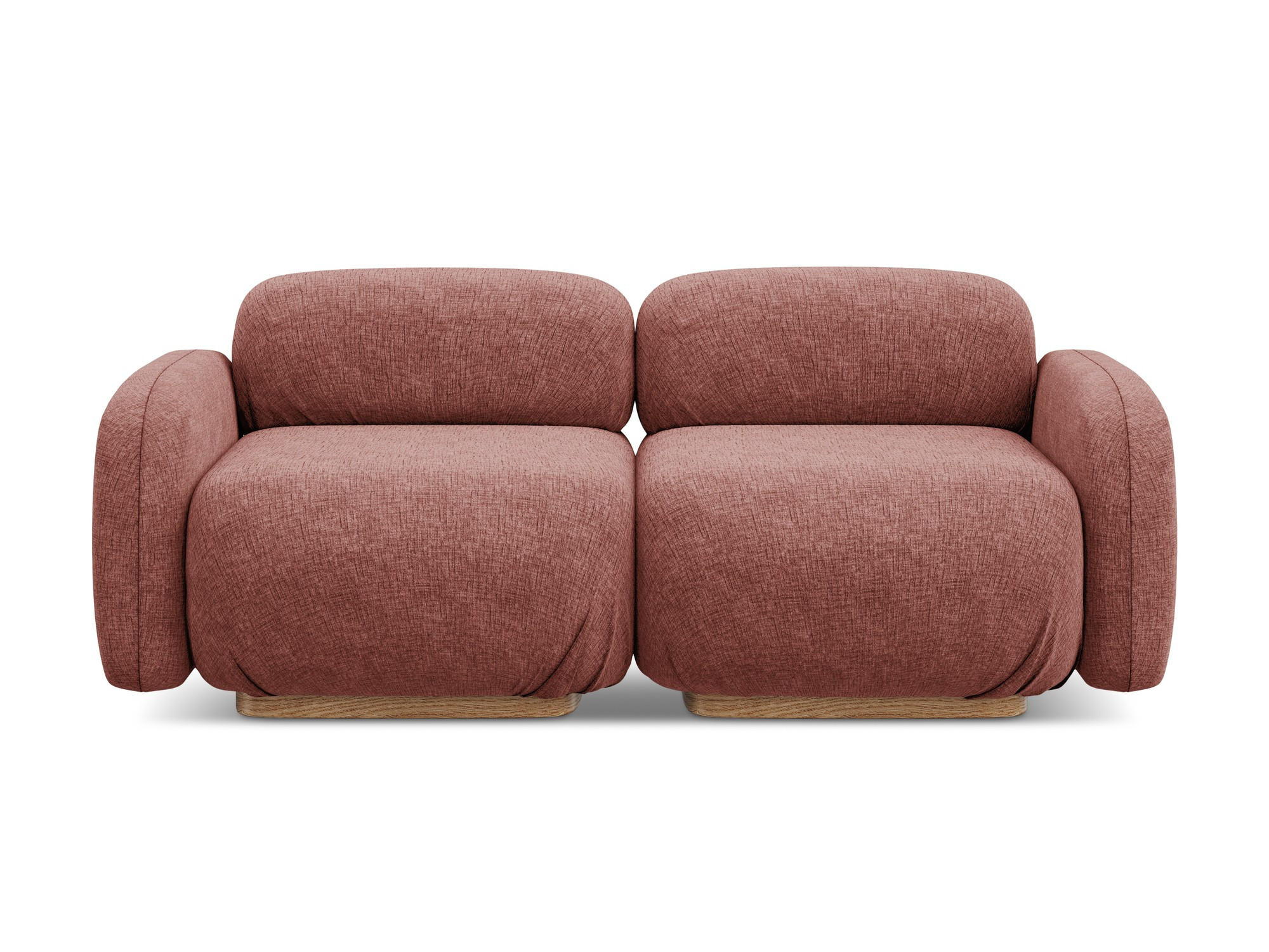 3-SITZER SOFA Chenille Stoff Pink - Pink/Hellrosa, Holz/Textil (190/73/95cm) - Makamii
