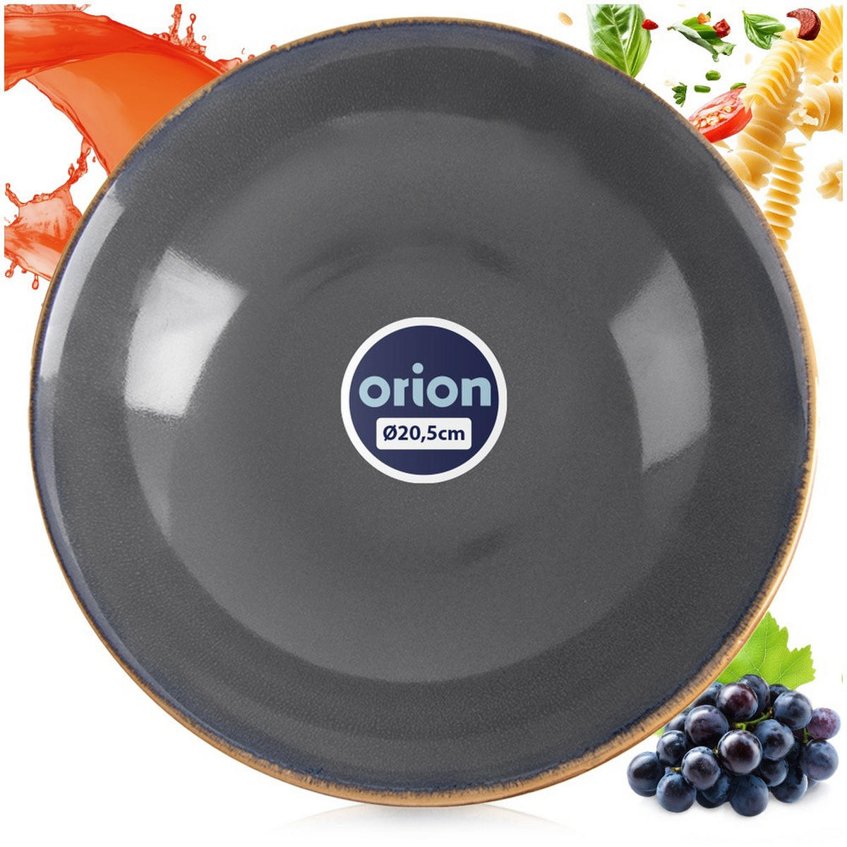 SUPPENTELLER Glaze tief grau - Grau, Keramik (20.5/20.5/6cm) - Orion 