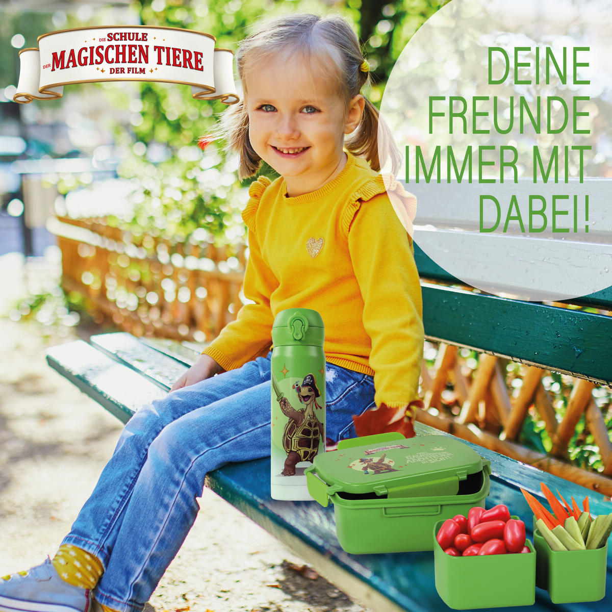 BROTDOSE Kinder mit Fächern - Grün, Kunststoff (15.5/7.2/20.3cm)