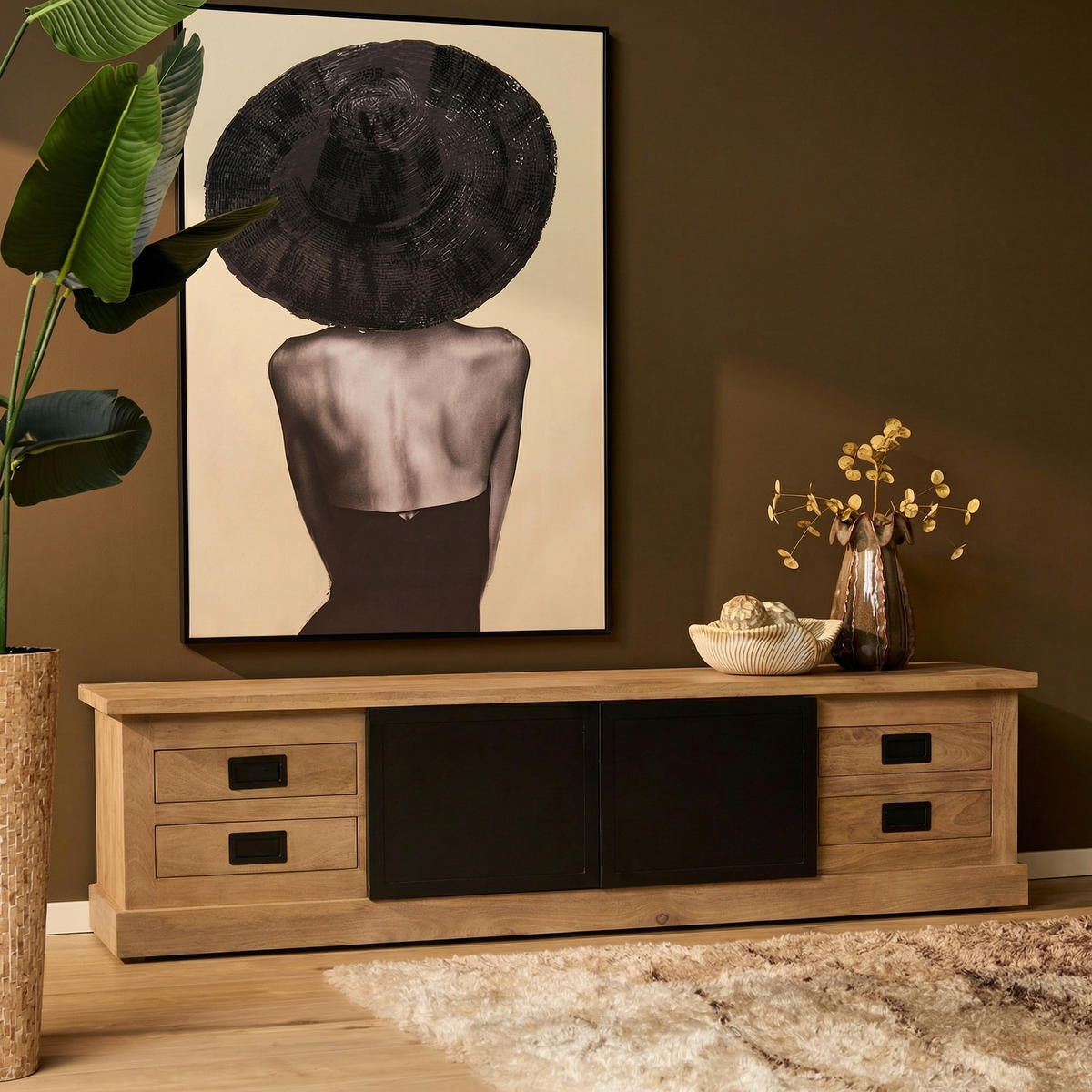 TV-MÖBEL Noa Braun 45/200/50 cm - Braun, Holz (200/50/45cm) - Starfurn
