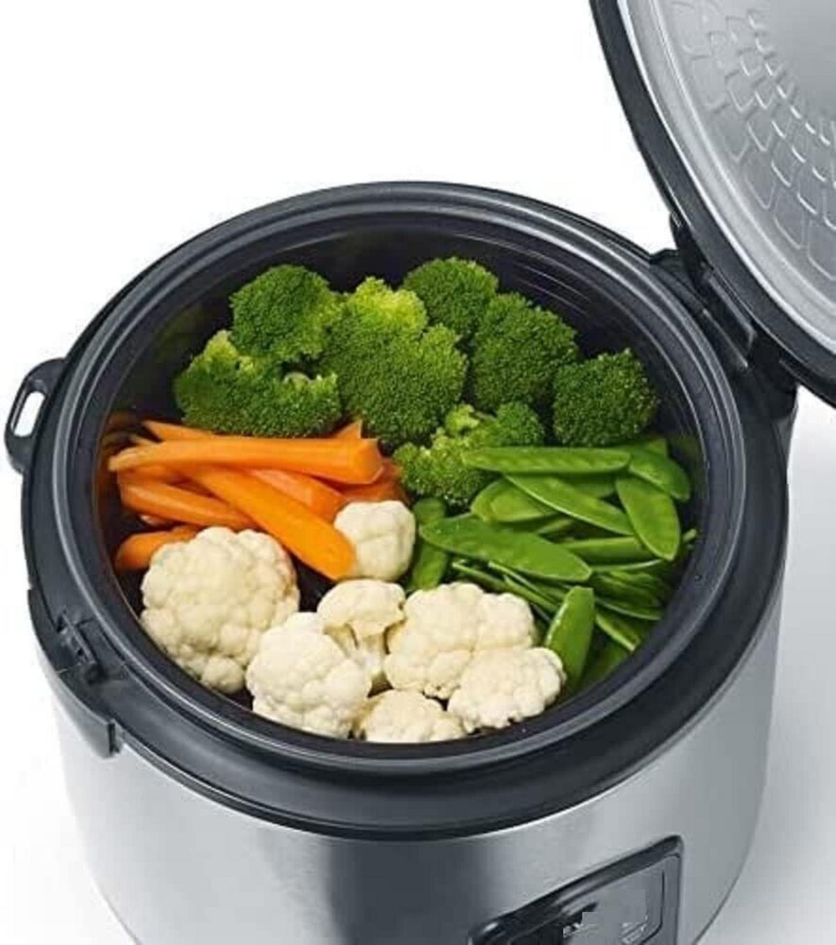 REISKOCHER 3in1 1,2 L 400 W Edelstahl Schwarz Dampfgarer Warmhaltefunktion - Silberfarben/Schwarz, Kunststoff/Metall (23/22.5/22cm) - Mia