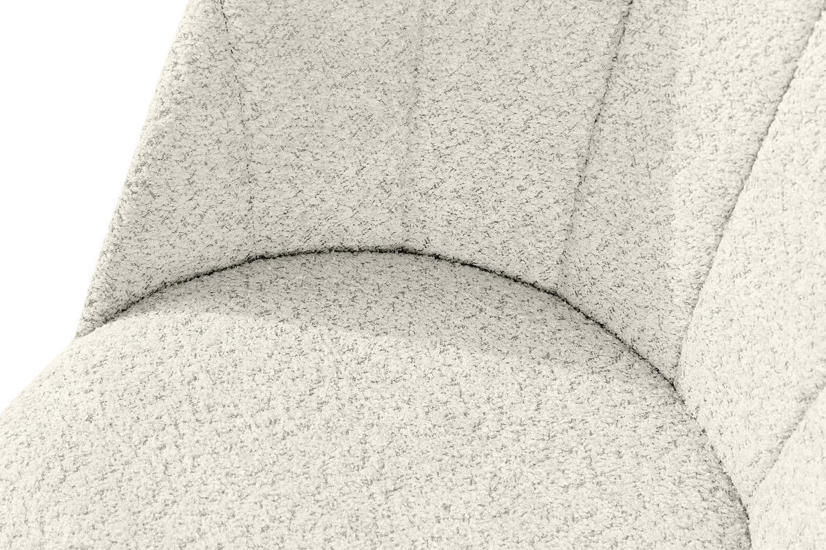 POLSTERSTUHL BAKERI Esstischstühl, 2-er Set, Bouclé - Schwarz/Weiß, Holz/Textil (48/86/44cm) - KONSIMO®