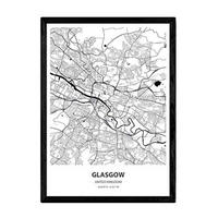 POSTER Glasgow - Vereinigtes Königreich A4 Rahmenlos - Klar, Papier (29.7/5/21cm) - Nacnic